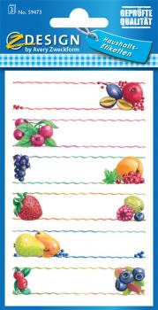 Household label fruit paper 3 sheets 18 labels